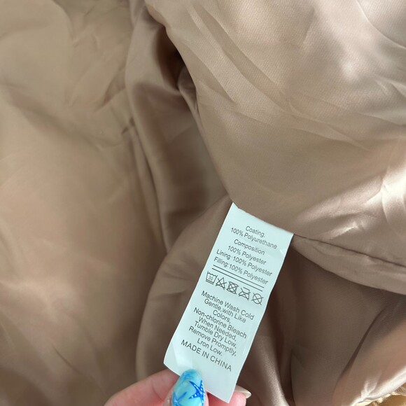 Amazon Long Sleeve Full Zip Puffer Jacket Tan Size XS / Small - Picture 5 of 7